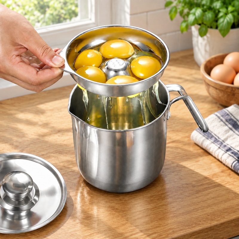 Baby Food Strainer - 304 Paslanmaz Çelik Yumurta Sarısı Ayırıcı