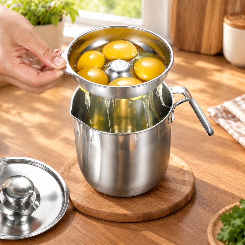 Baby Food Strainer - 304 Paslanmaz Çelik Yumurta Sarısı Ayırıcı