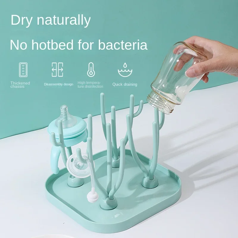 Baby Food Stuff - Bebek Tek Renk Biberon Kurutma Rafı,