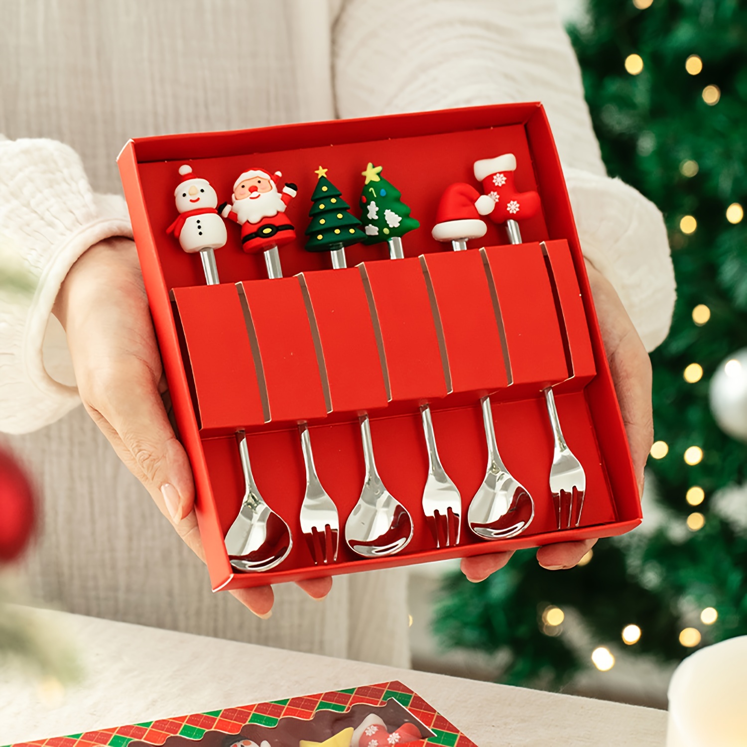 1 Set Yaratıcı Noel Çatal ve K - Weaning Spoon Set incelemesi ve fiyatı